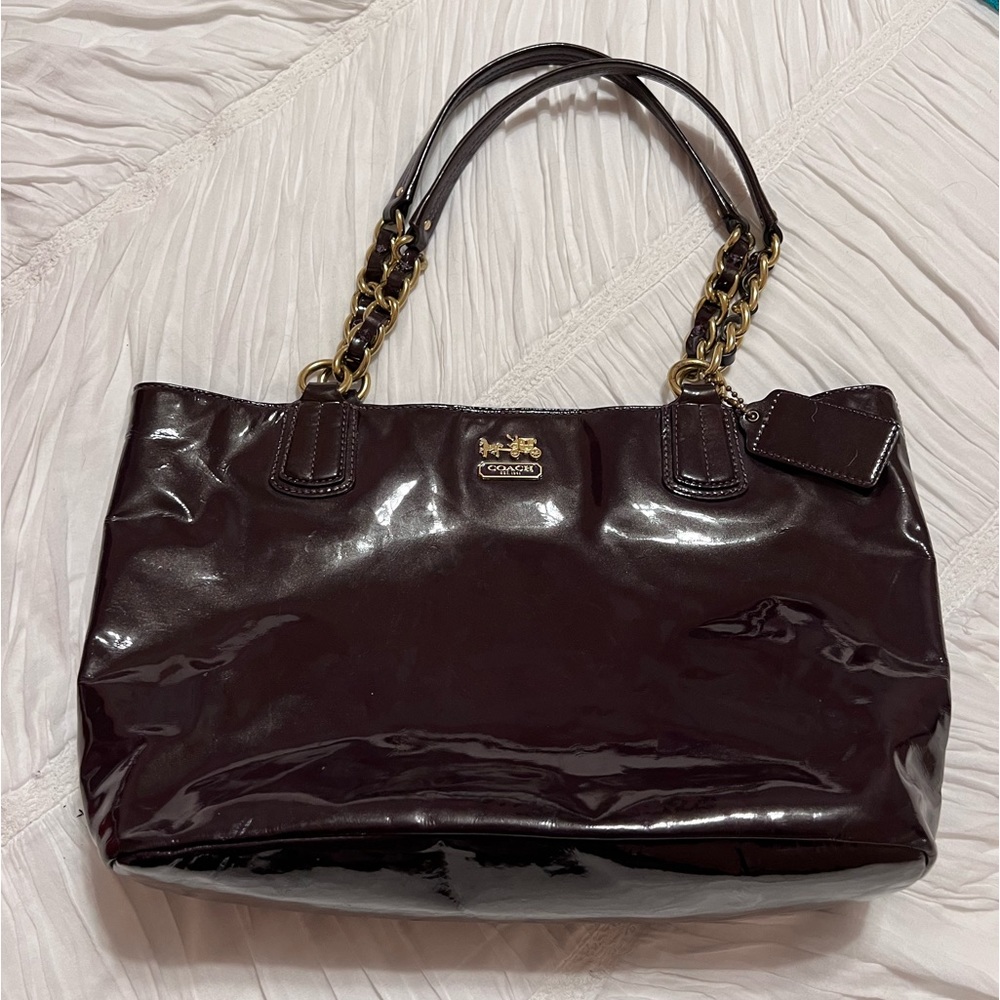 Coach Purse - purple patent leather
